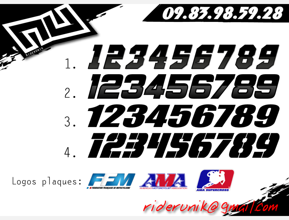 KIT DECO FONDS DE PLAQUES HONDA 100% PERSO 2