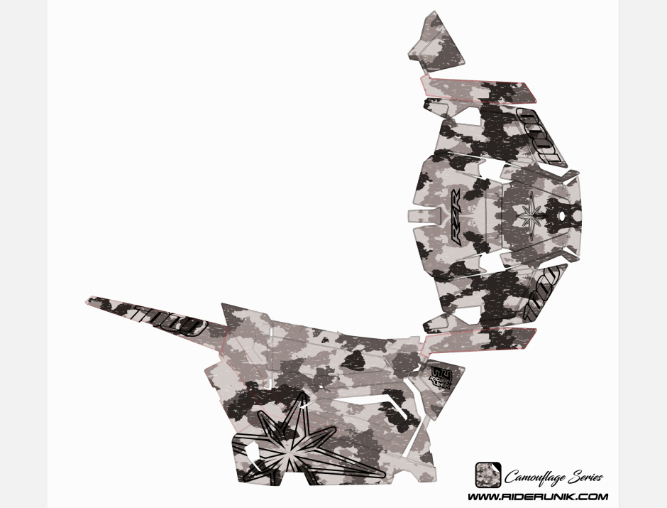 KIT DECO SSV POLARIS RZR Camouflage gris 2