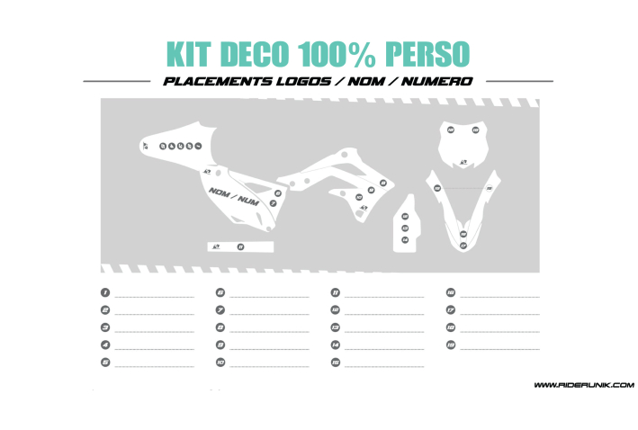 KIT DECO MOTOCROSS 100% PERSONNALISE