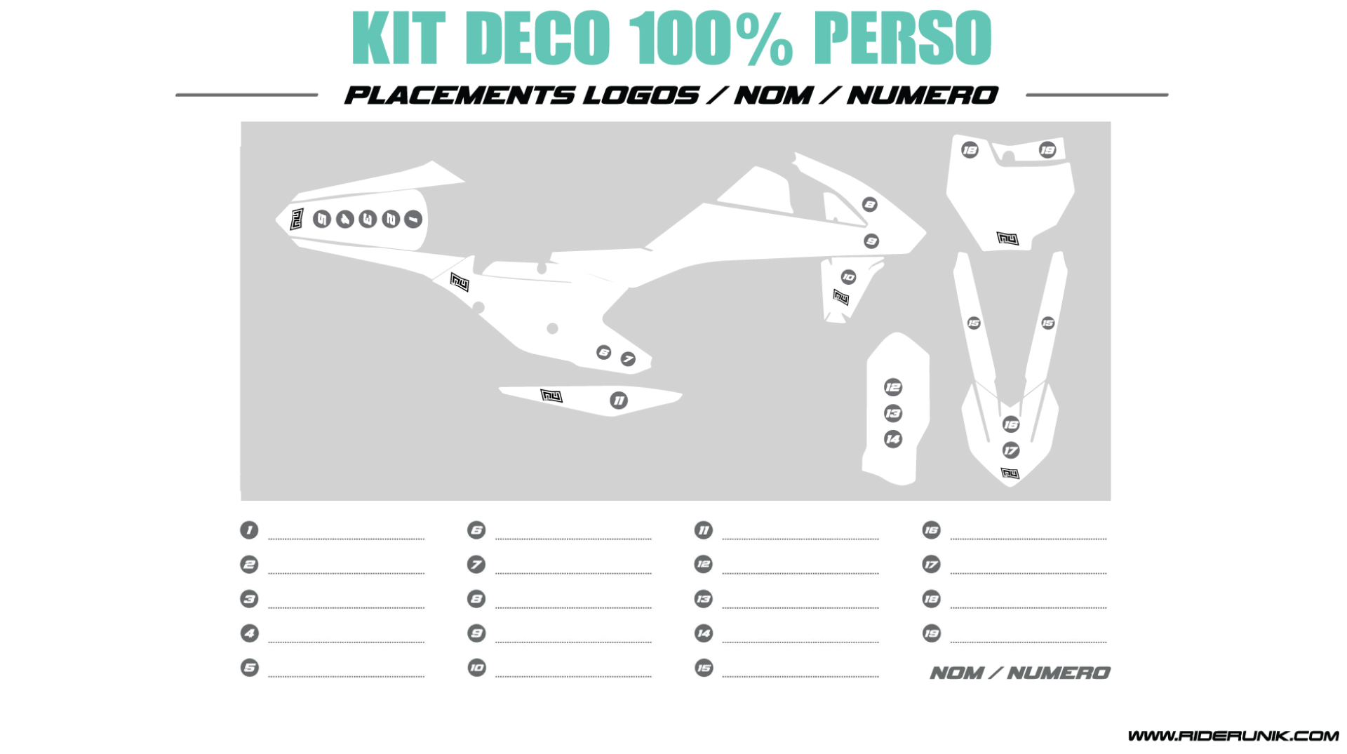 Kit Déco 100% personnalisé à partir d’une photo (toutes les motos)