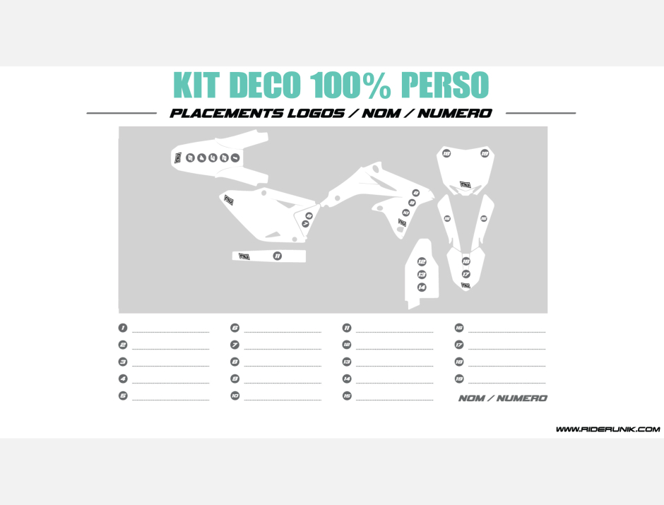 KIT DECO MOTOCROSS 100% PERSONNALISE 1