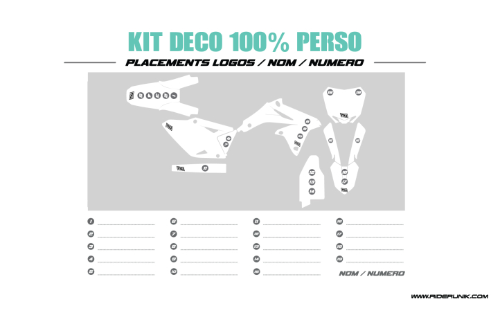 KIT DECO MOTOCROSS 100% PERSONNALISE