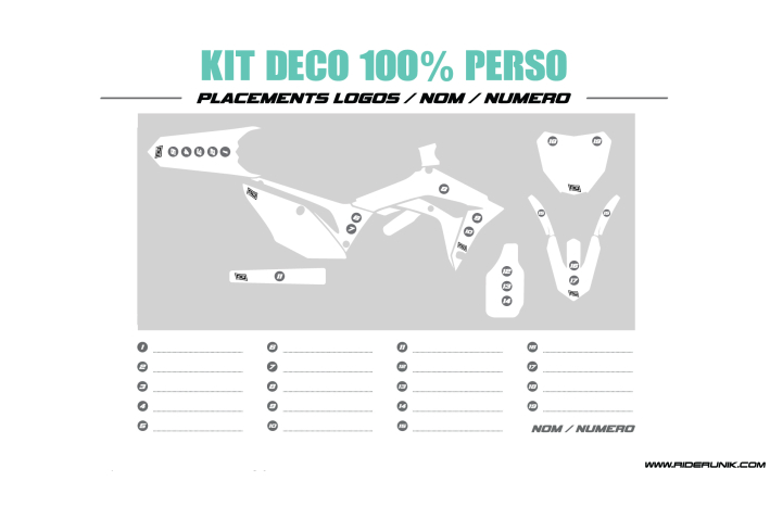 KIT DECO MOTOCROSS 100% PERSONNALISE