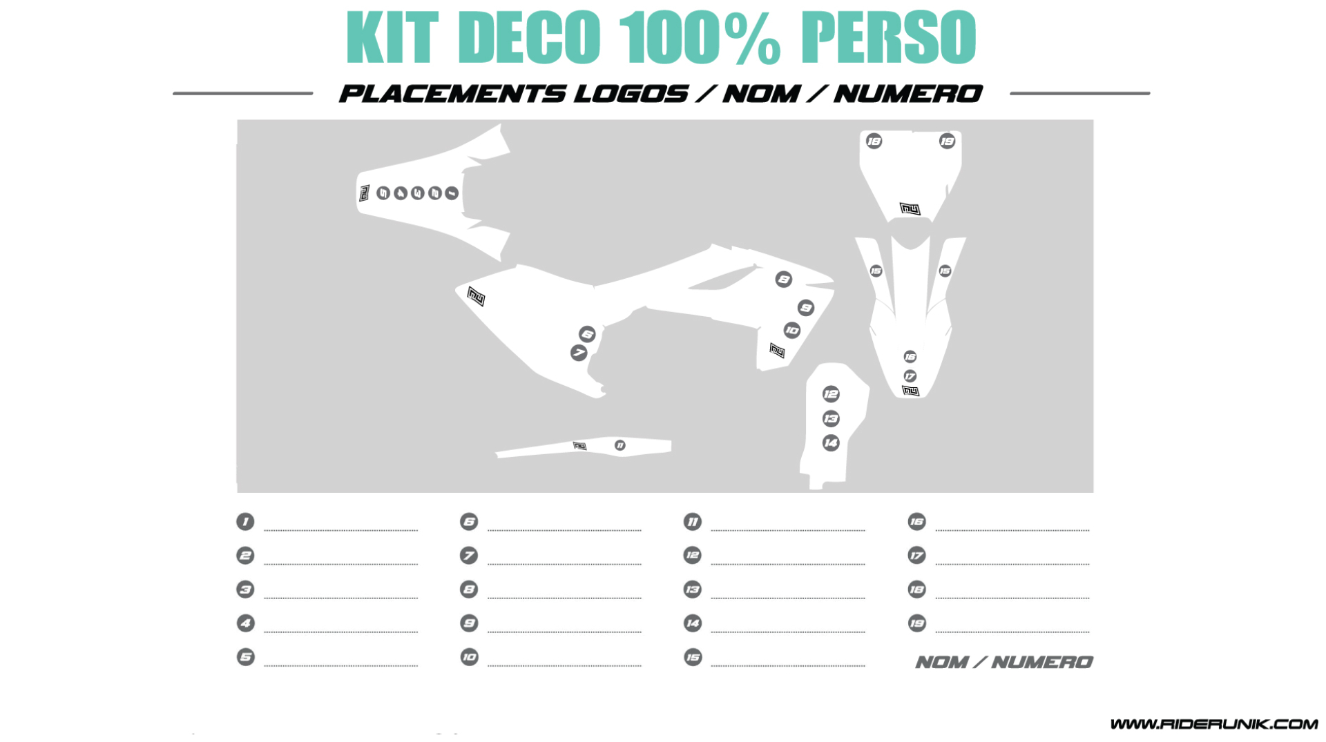 Kit déco et tenue motocross 100% personnalisable