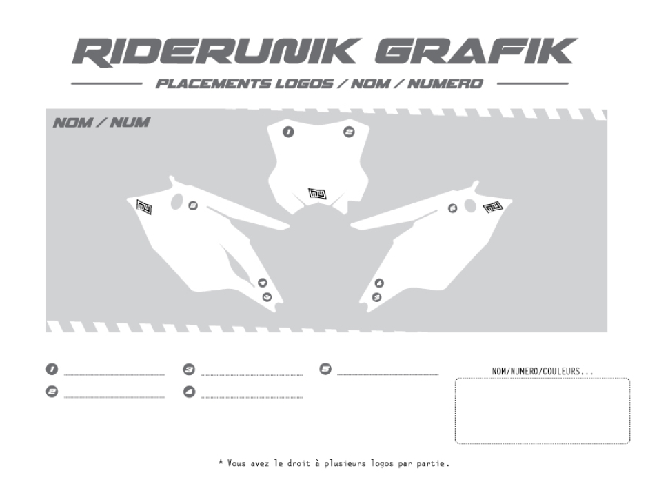 KIT DECO FONDS DE PLAQUES KAWASAKI 100% PERSO 1