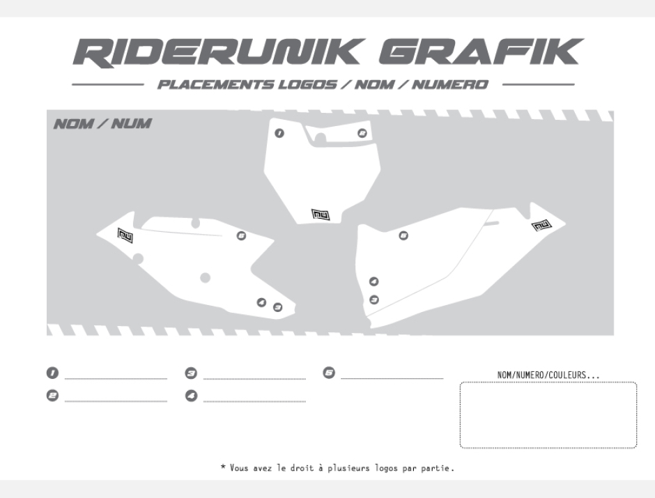 KIT DECO FONDS DE PLAQUES KTM 100% PERSO 1