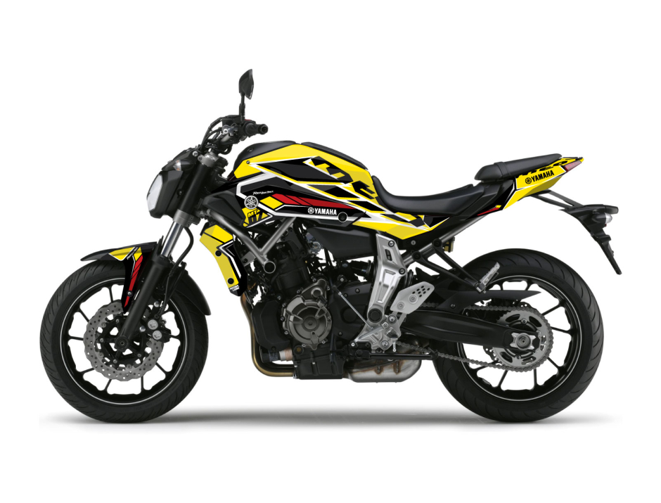 KIT DECO YAMAHA MT 07 CORP JAUNE 1