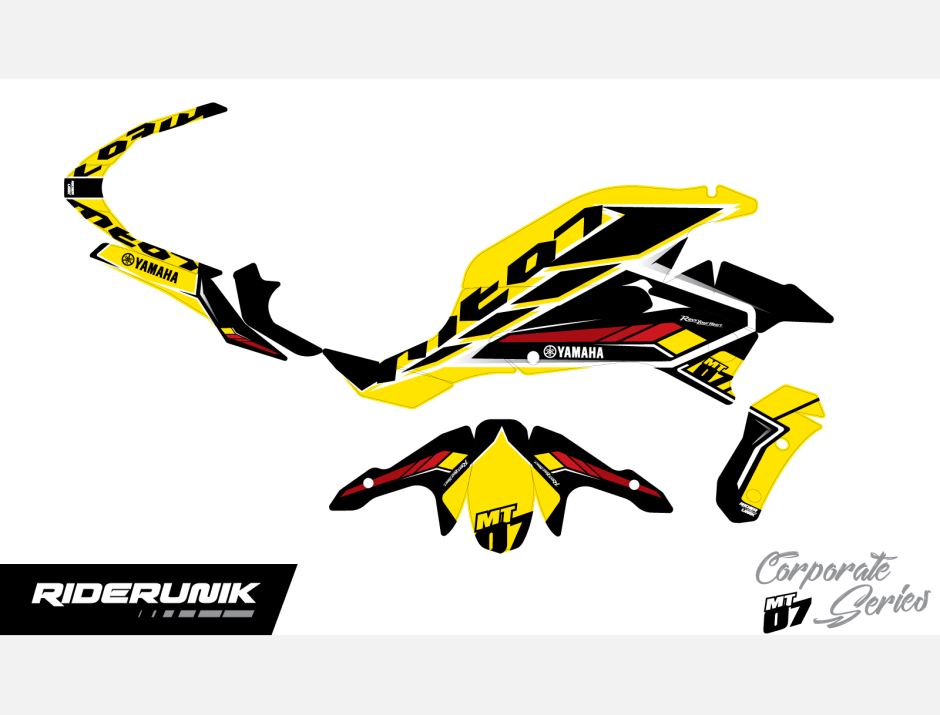 KIT DECO YAMAHA MT 07 CORP JAUNE 2