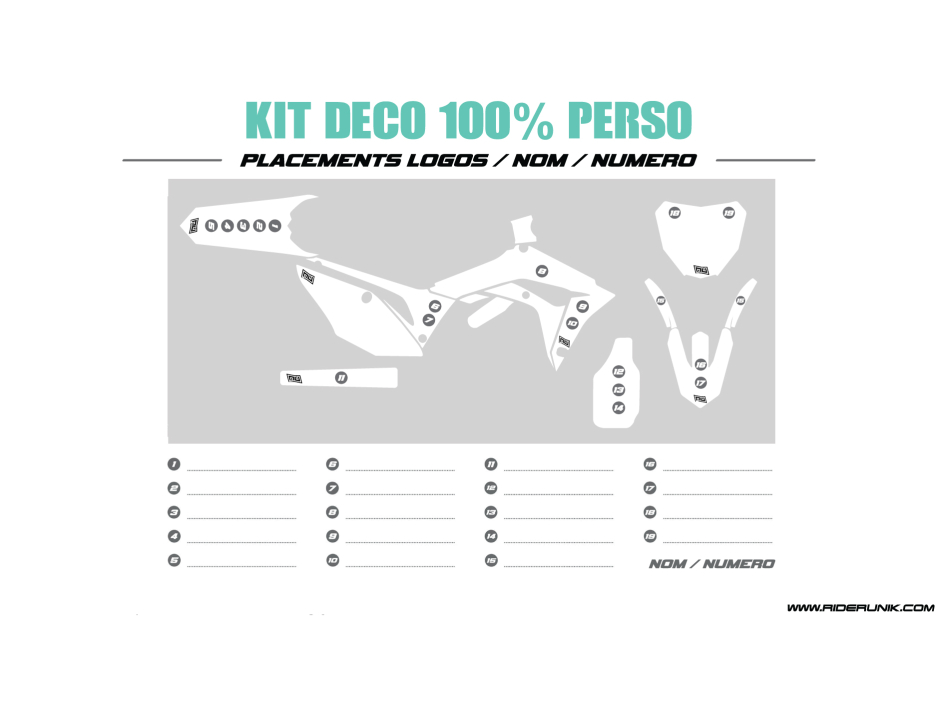 KIT DECO MOTOCROSS CR/CRF ENJOY THE RIDE RED/BLACK 4