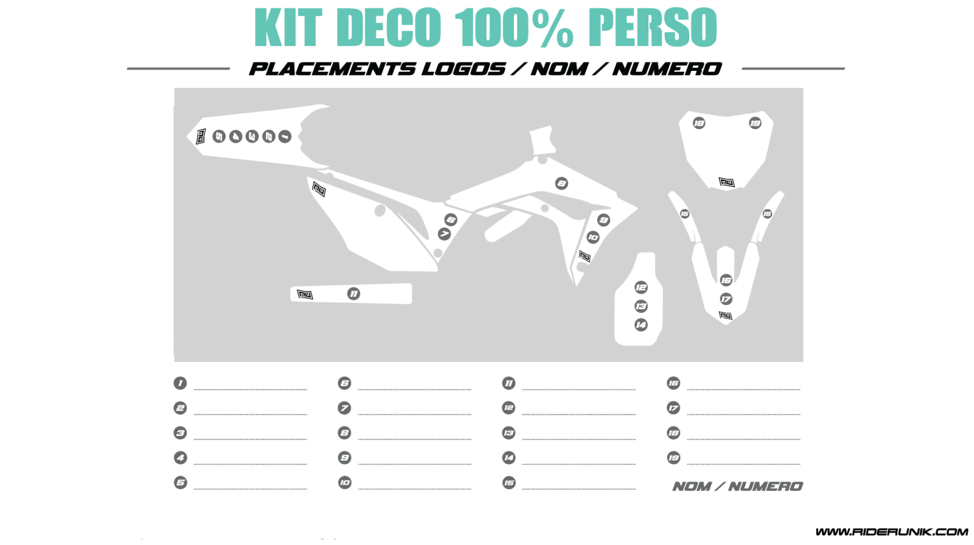 KIT DECO MOTOCROSS CR/CRF RIDE FLUO