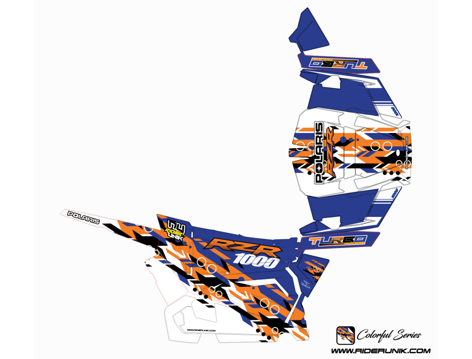 KIT DECO SSV POLARIS RZR Colorful Bleu 2