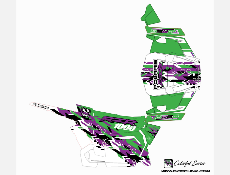 KIT DECO SSV POLARIS RZR Colorful Vert 2