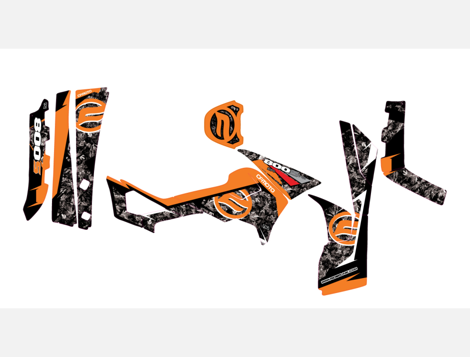 KIT DECO CFORCE 800 QUAD CAMO FEUILLAGE ORANGE 2