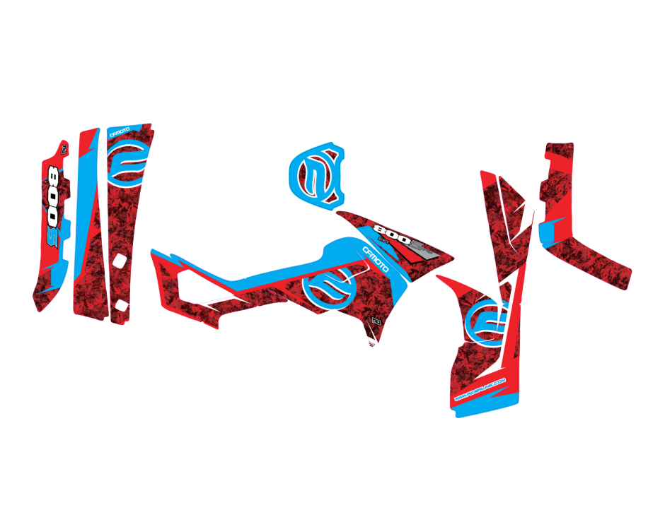 KIT DECO CFORCE 800 QUAD CAMO FEUILLAGE ROUGE 2