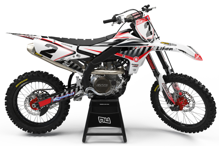 KIT DECO MOTOCROSS LIKEN WHITE RED