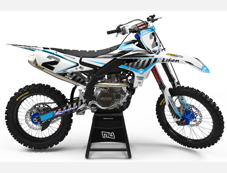 KIT DECO MOTOCROSS LIKEN WHITE CYAN 1