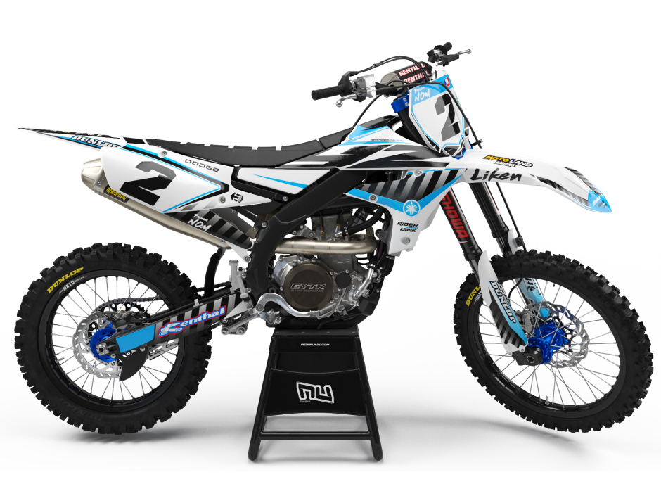 KIT DECO MOTOCROSS LIKEN WHITE CYAN 1