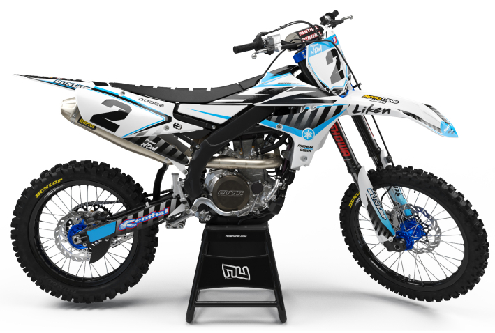 KIT DECO MOTOCROSS LIKEN WHITE CYAN