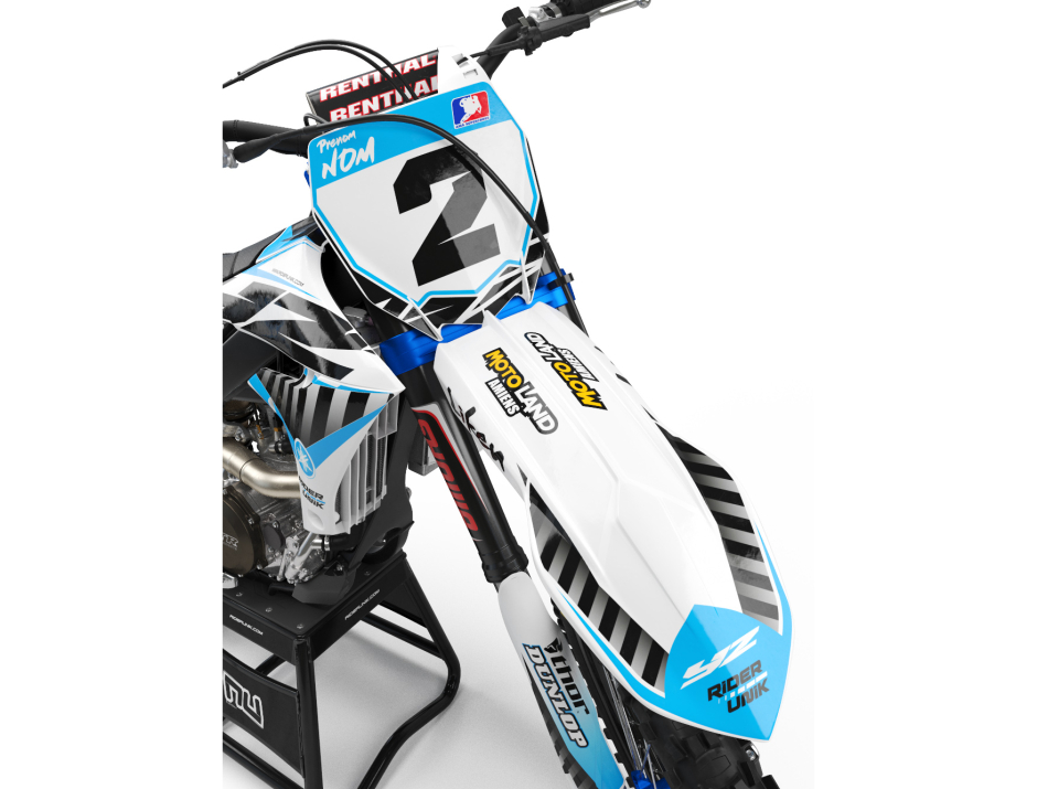 KIT DECO MOTOCROSS LIKEN WHITE CYAN 2