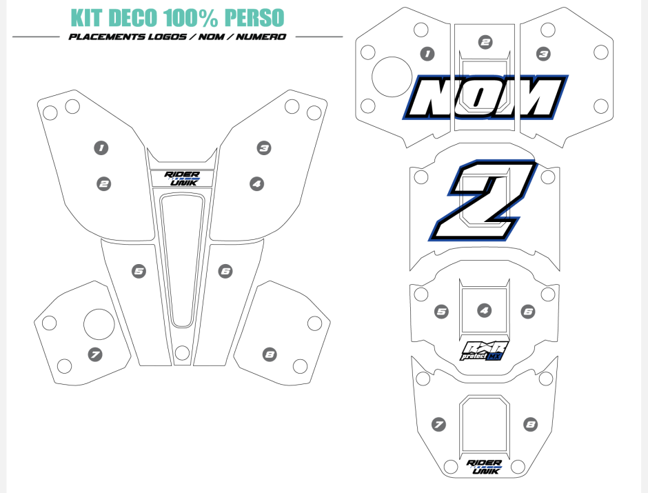 KIT DECO RXR BULLET MERIKA BLEU 2