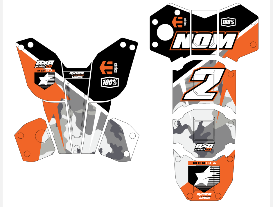 KIT DECO RXR BULLET MERIKA ORANGE 1