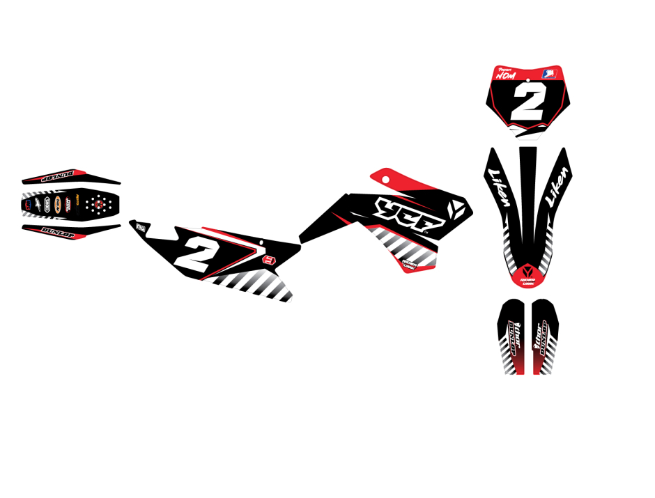 KIT DECO MOTOCROSS YCF BIGY LIKEN ROUGE 2