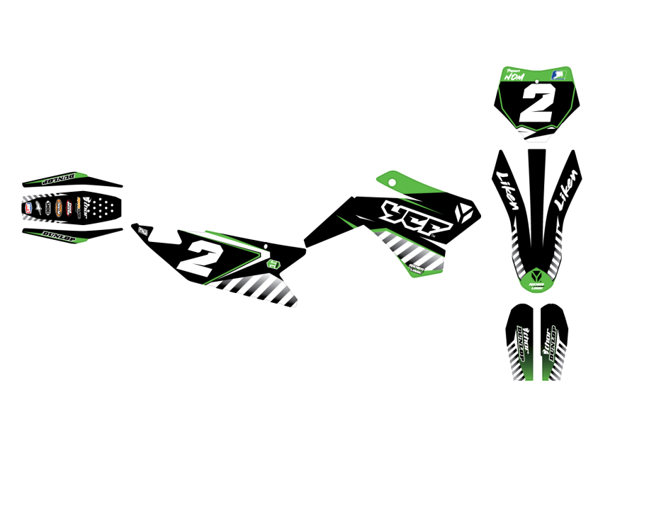 KIT DECO MOTOCROSS YCF BIGY LIKEN VERT 2