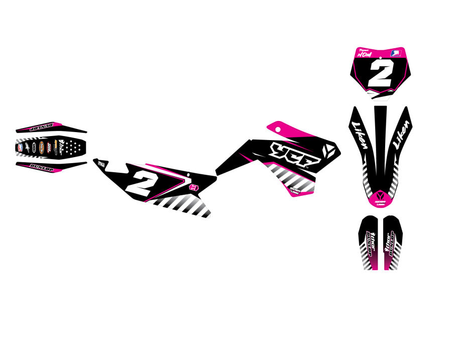 KIT DECO MOTOCROSS YCF BIGY LIKEN ROSE 2