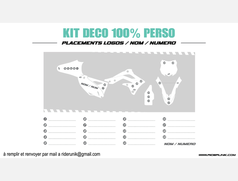 KIT DECO YCF 100% PERSONNALISE 1