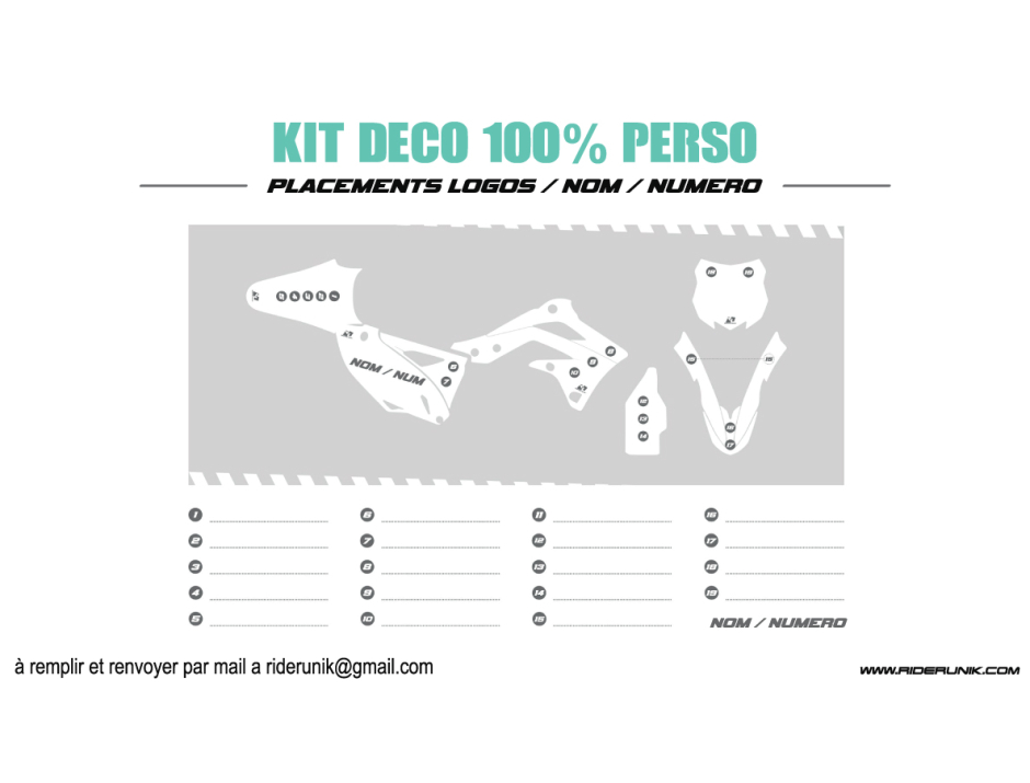 KIT DECO YCF 100% PERSONNALISE 1