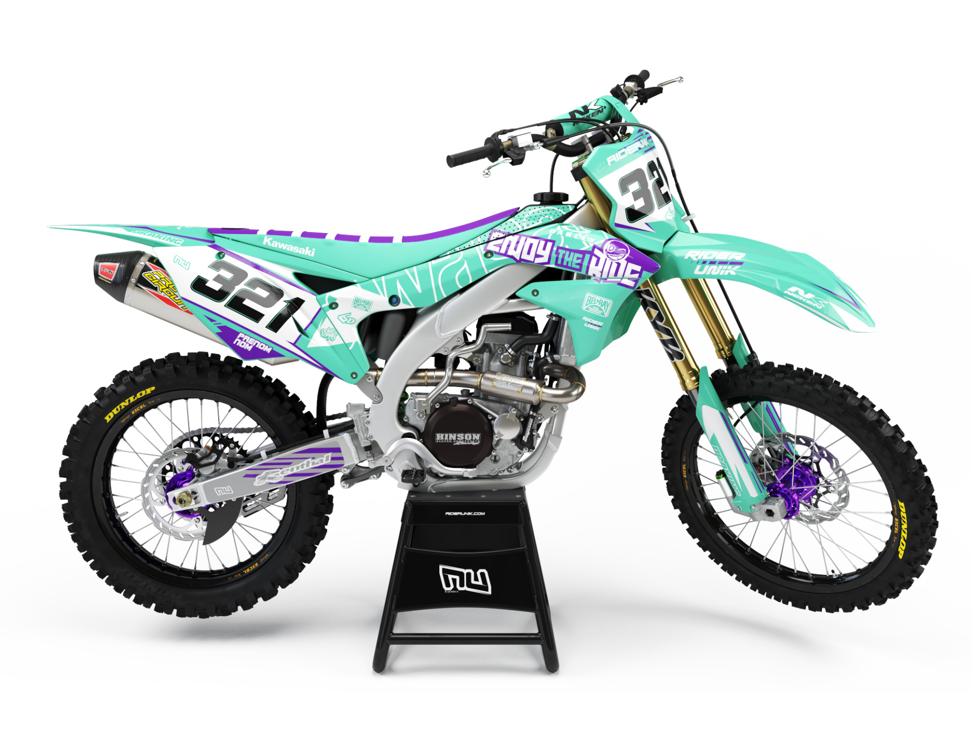 KIT DECO MOTOCROSS ENJOY THE RIDE AQUA