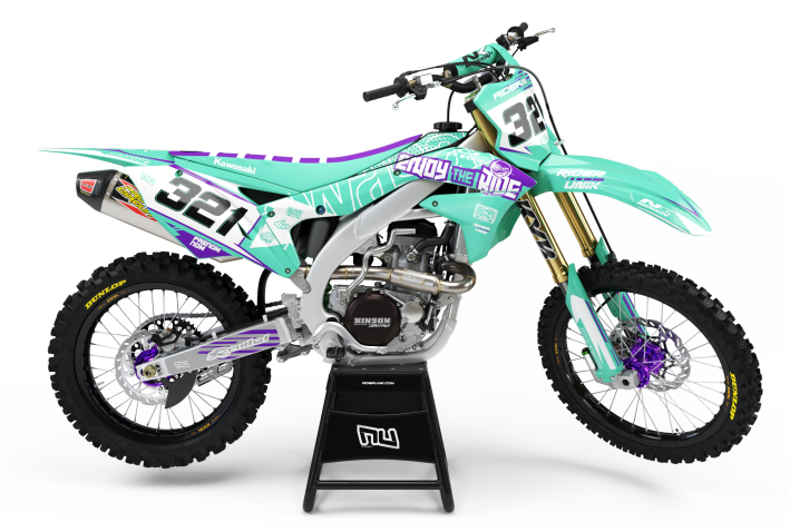 KIT DECO MOTOCROSS ENJOY THE RIDE AQUA