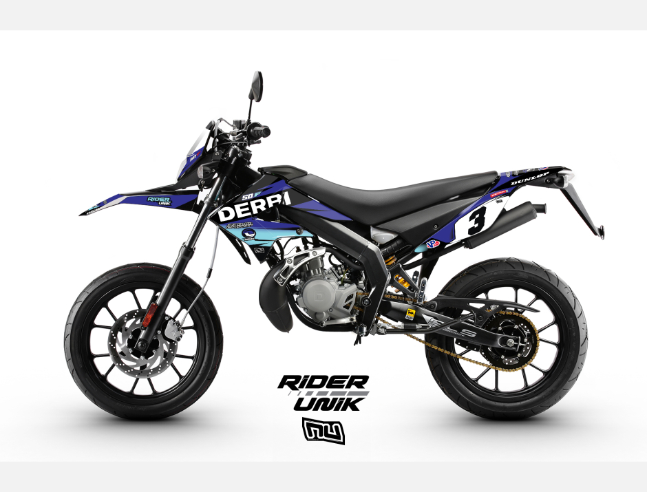 KIT DECO 50CC DERBI DRD USINE BLEU 1