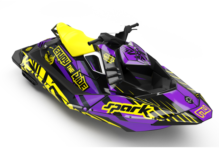 KIT DECO SEA-DOO SPARK ENJOY THE RIDE VIOLET/JAUNE FULL