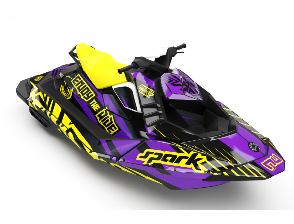 KIT DECO SEA-DOO SPARK ENJOY THE RIDE VIOLET/JAUNE FULL 1