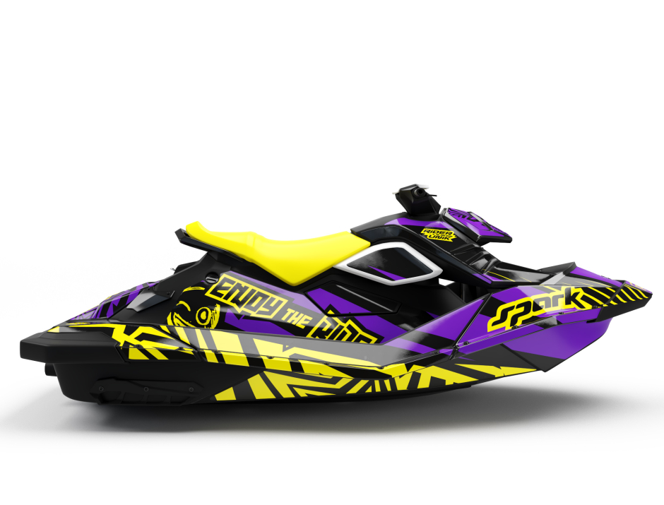 KIT DECO SEA-DOO SPARK ENJOY THE RIDE VIOLET/JAUNE FULL 2