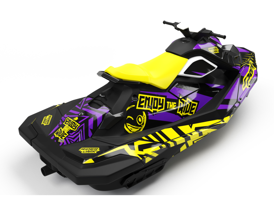 KIT DECO SEA-DOO SPARK ENJOY THE RIDE VIOLET/JAUNE FULL 3