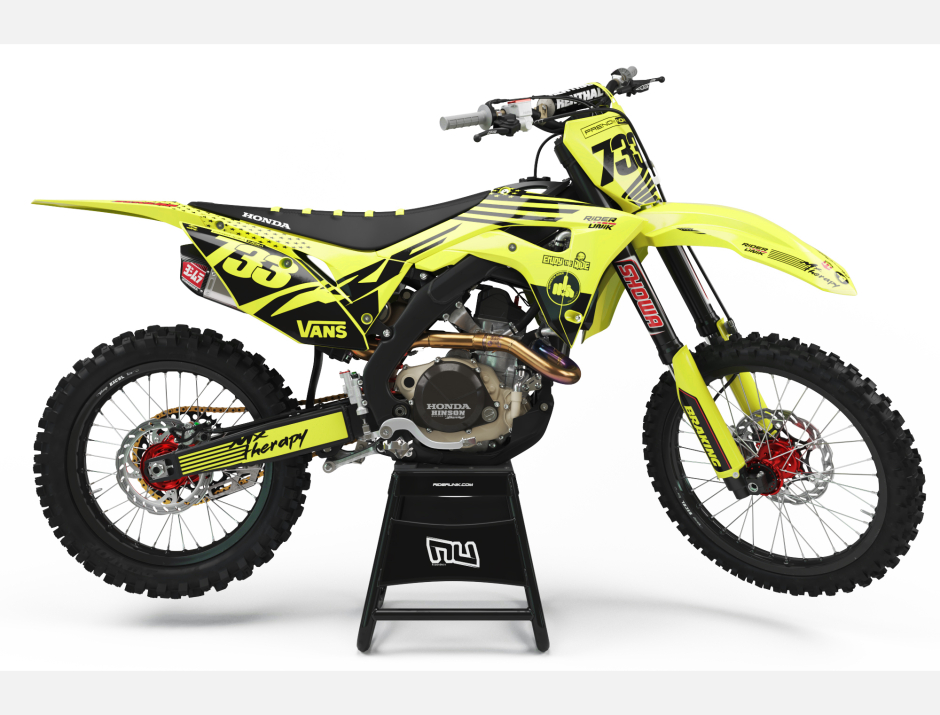 KIT DECO MOTOCROSS CR/CRF THERAPY JAUNE FLUO 1