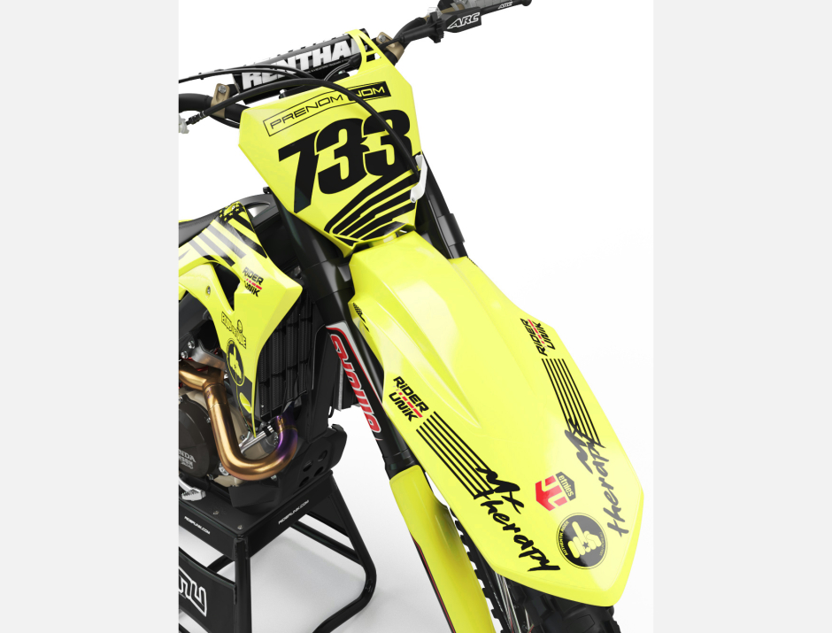 KIT DECO MOTOCROSS CR/CRF THERAPY JAUNE FLUO 3