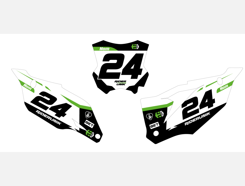KIT DECO FONDS DE PLAQUES KAWASAKI RIDER 1