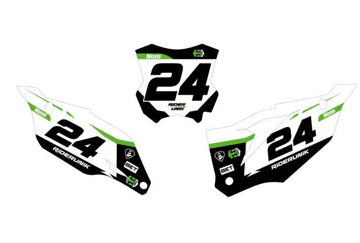 KIT DECO FONDS DE PLAQUES KAWASAKI RIDER