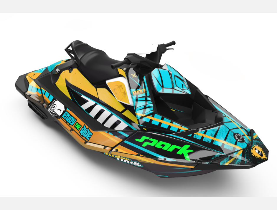 KIT DECO SEA-DOO SPARK ENJOY THE RIDE CUP CYAN 1