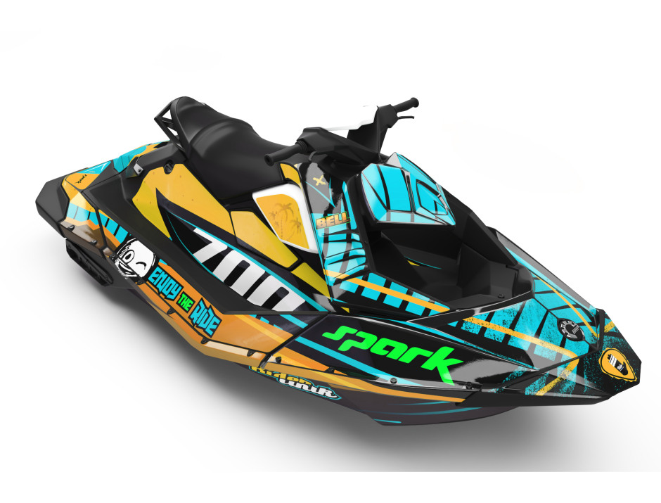KIT DECO SEA-DOO SPARK ENJOY THE RIDE CUP CYAN 1