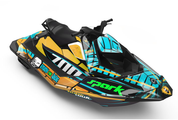 KIT DECO SEA-DOO SPARK ENJOY THE RIDE CUP CYAN