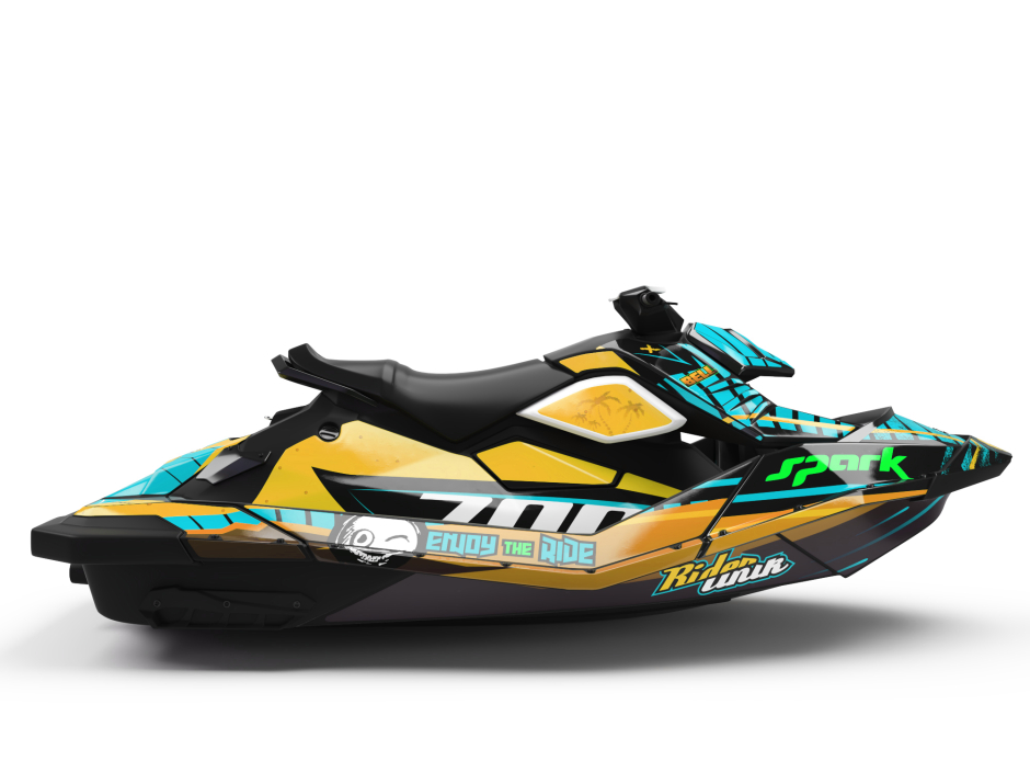 KIT DECO SEA-DOO SPARK ENJOY THE RIDE CUP CYAN 2