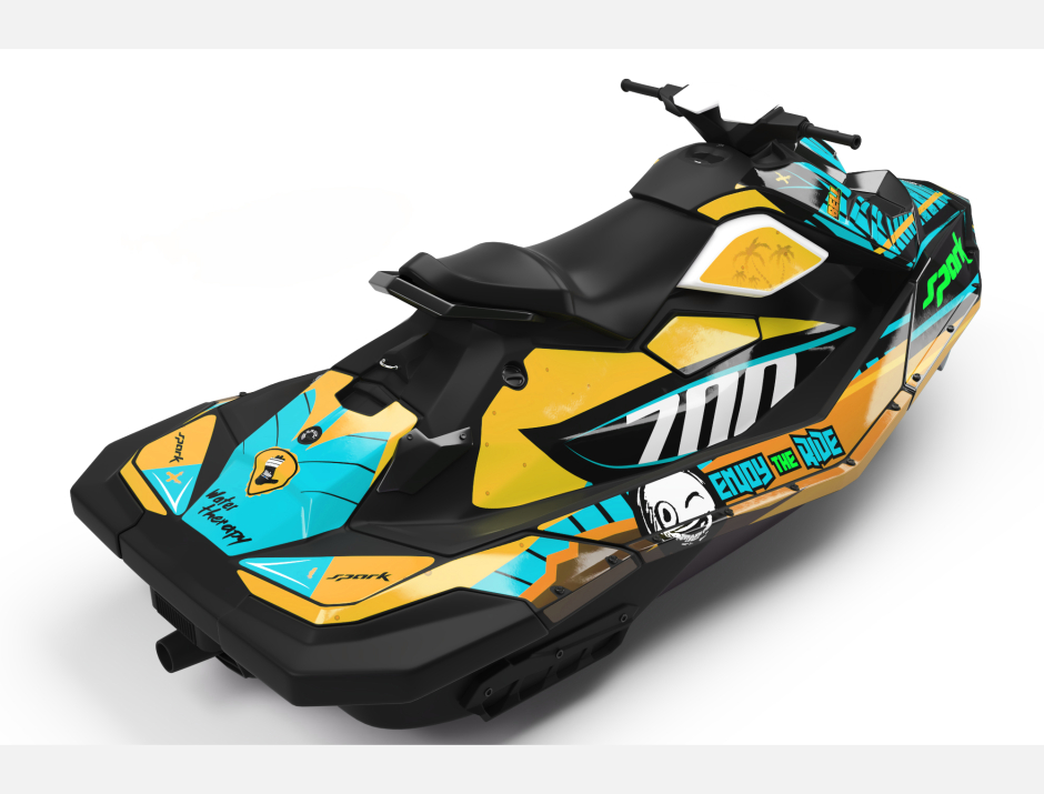 KIT DECO SEA-DOO SPARK ENJOY THE RIDE CUP CYAN 3