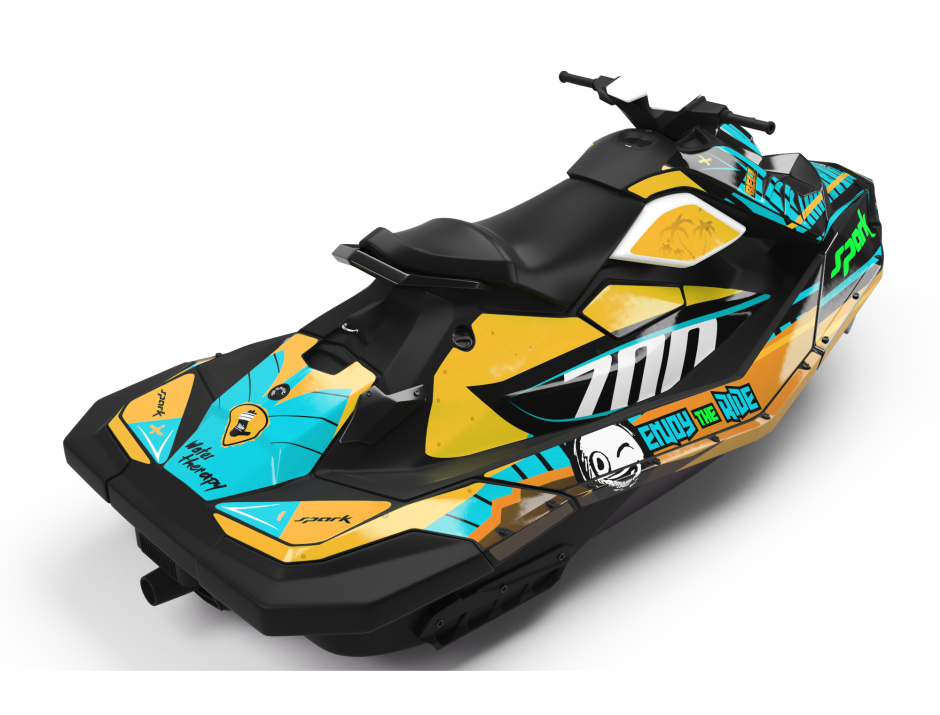 KIT DECO SEA-DOO SPARK ENJOY THE RIDE CUP CYAN 3