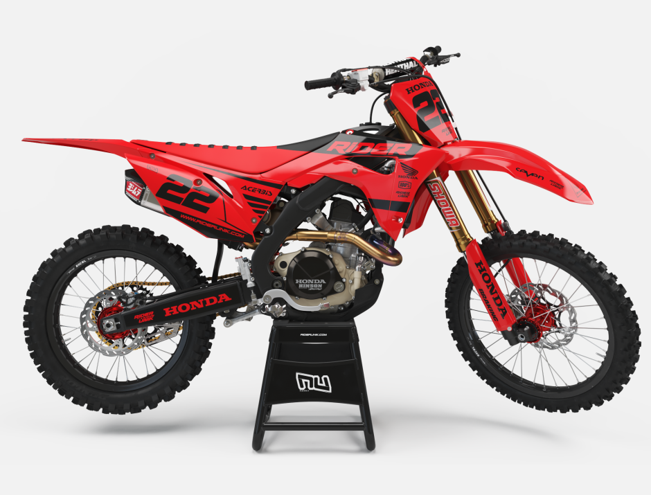 KIT DECO MOTOCROSS CR/CRF RIDE RED BLACK 1