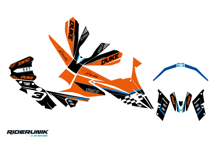 KIT DECO KTM DUKE / SUPERDUKE CHECK ORANGE