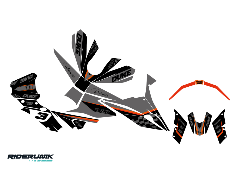 KIT DECO KTM DUKE / SUPERDUKE CHECK NOIR 2